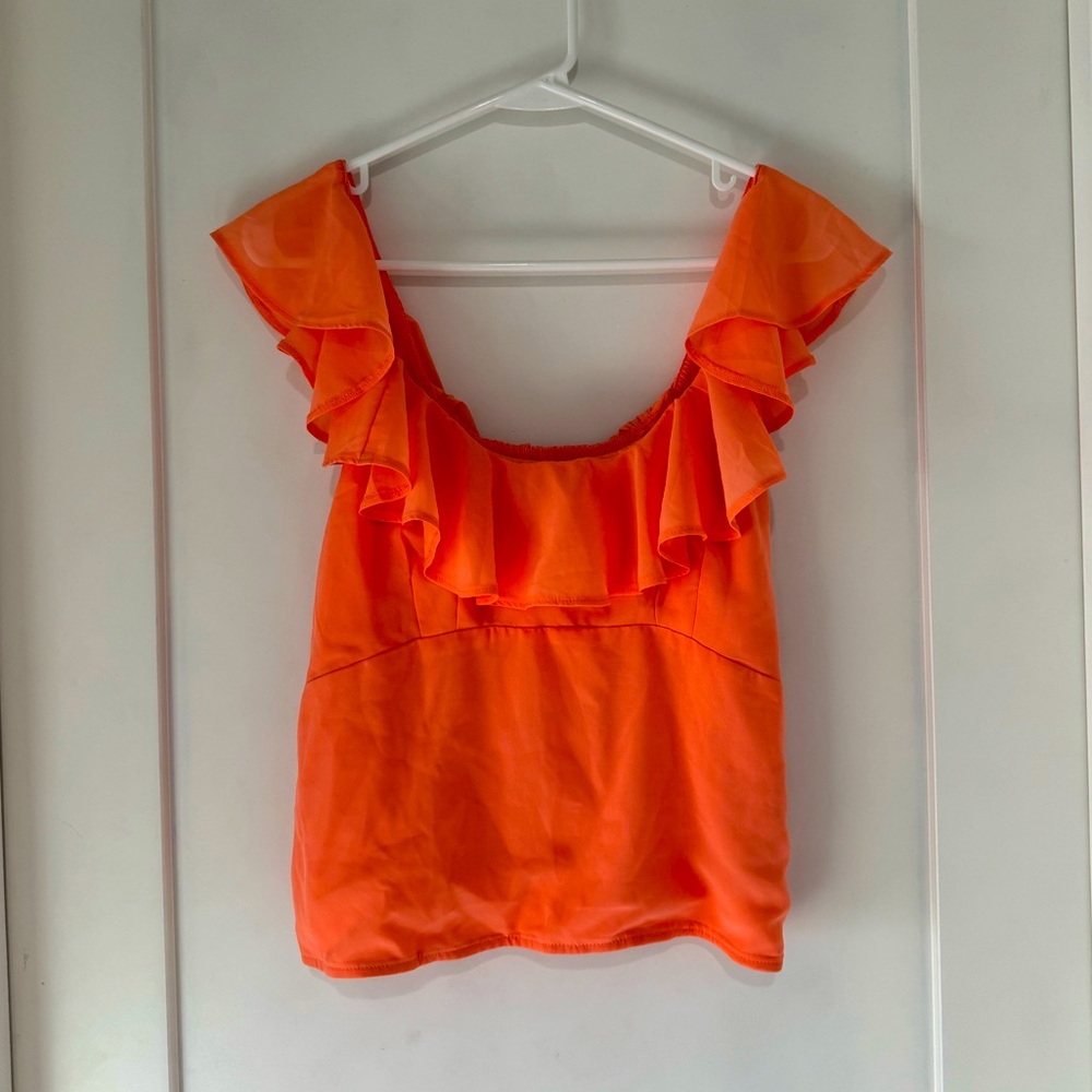 A&F off shoulder flutter sleeve top